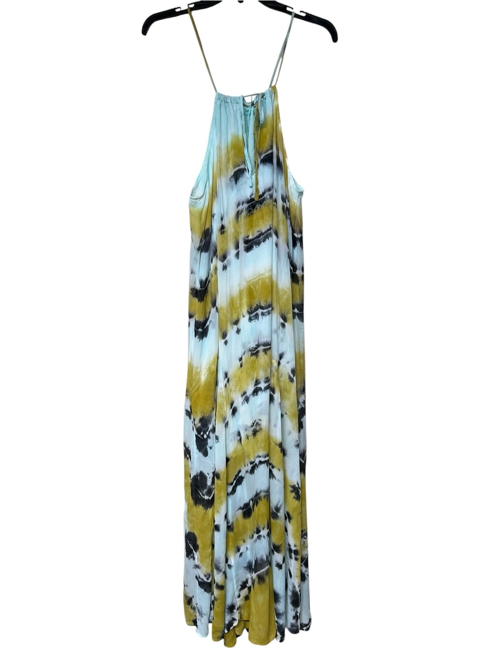 Young Fabulous & Broke Elie trapeze halter dress tie dye yellow black blue boho - Picture 5 of 13